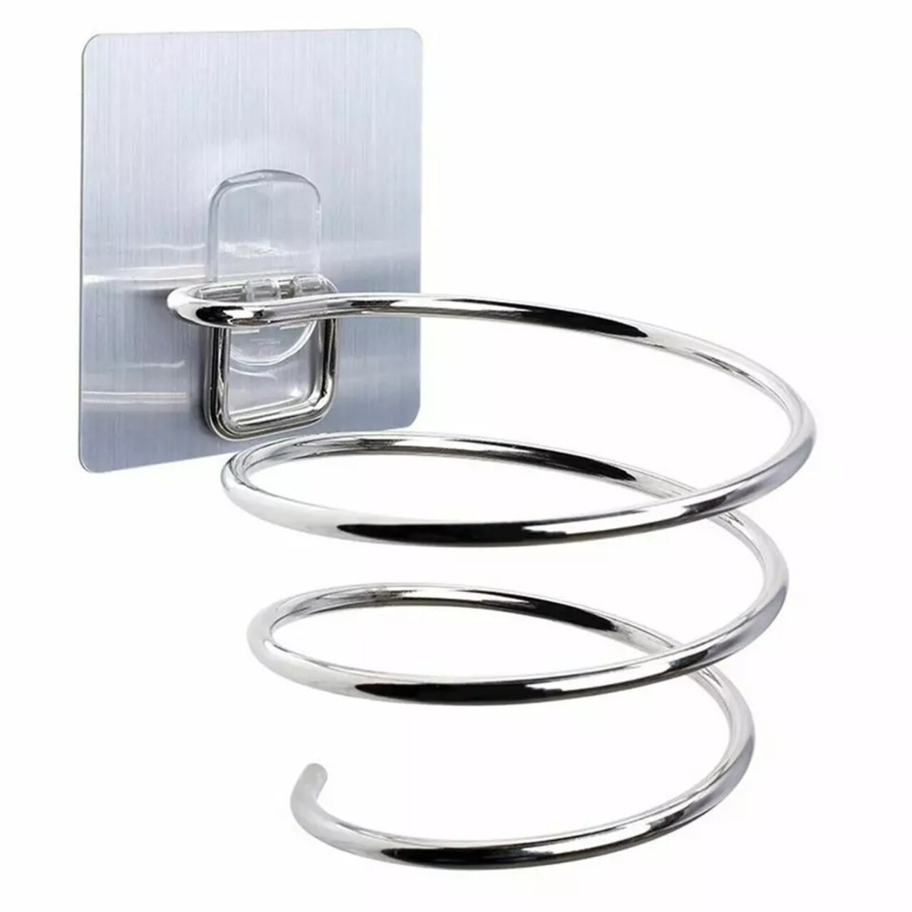 Hair Dryer Holder Wall Mounted Rack Space Save Stainless Steel Bathroom Shelf